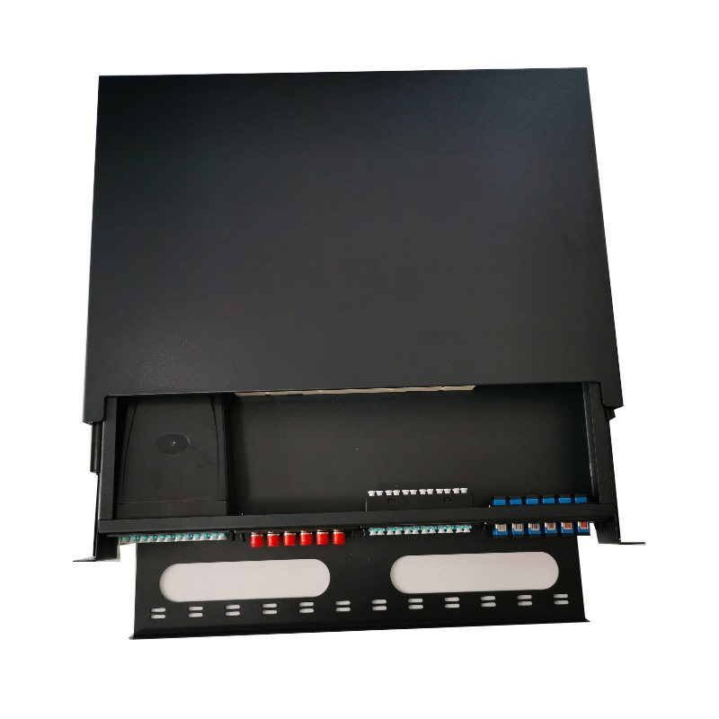 1U 24port 19 Inch Rack Mount Slide Removable Adapter Panel Odf Mdf Ddf Optical Fiber Patch Panel