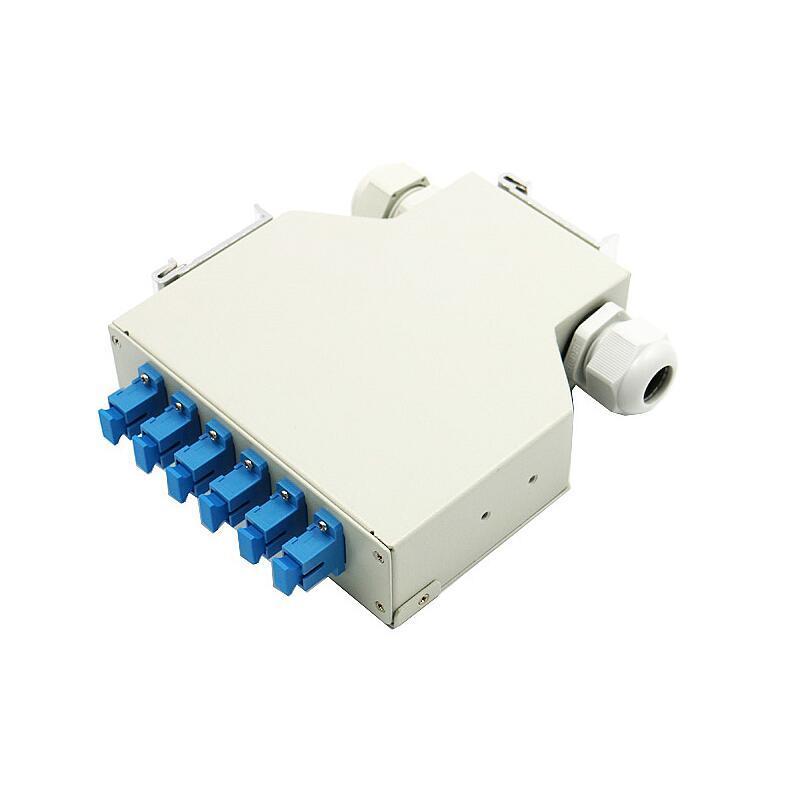 FTTH DIN Rail patch panel Fiber Splice Box cassette with 8port SC Simplex Adapters