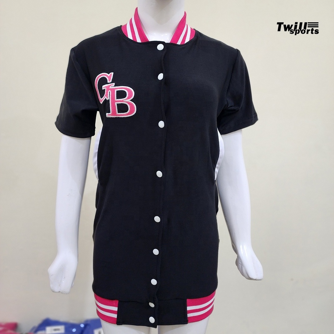 Wholesale OEM services Baseball Jersey Dress with White Contrasting Taping Womens  Baseball Jersey Fitness Dress in all colors