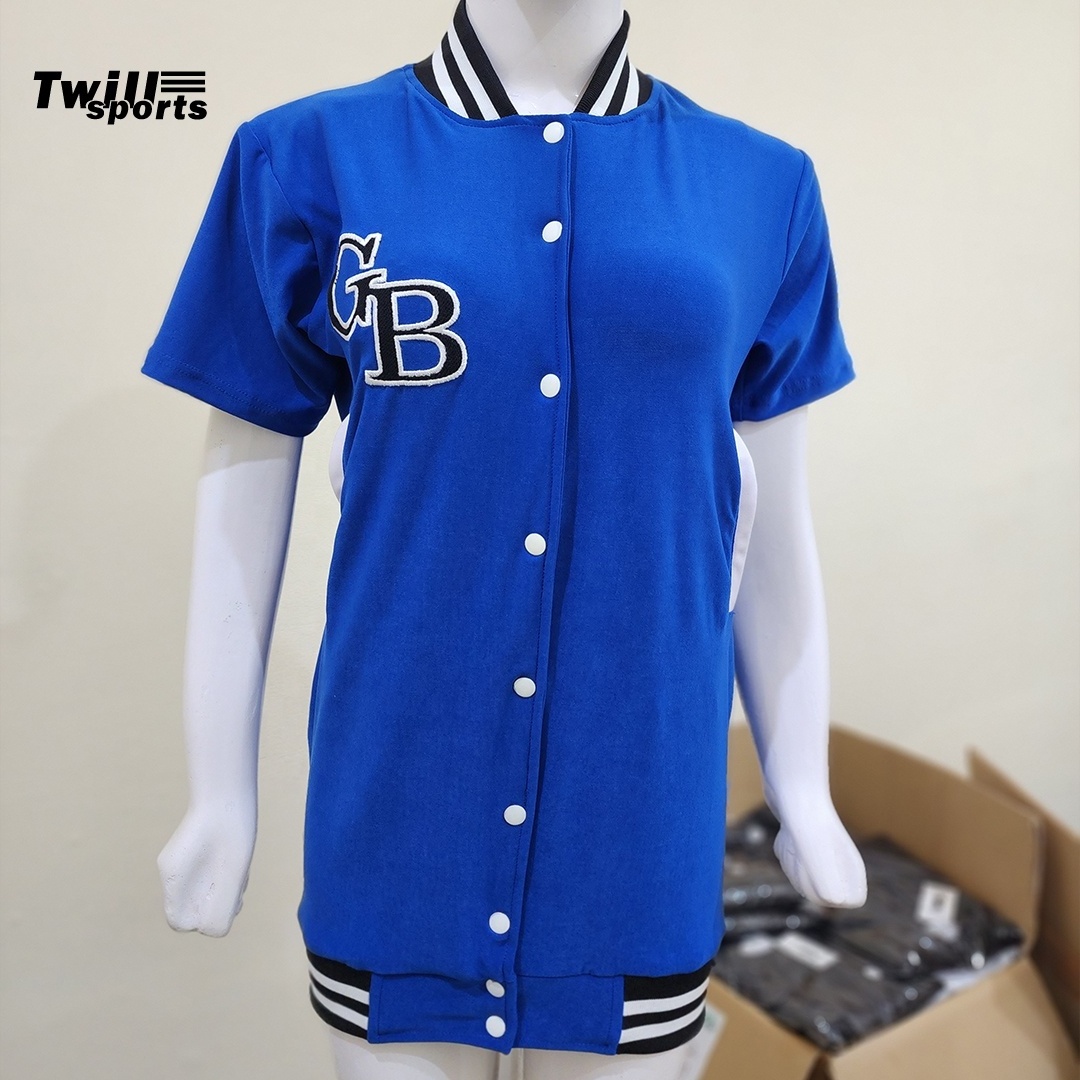 Wholesale OEM services Baseball Jersey Dress with White Contrasting Taping Womens  Baseball Jersey Fitness Dress in all colors