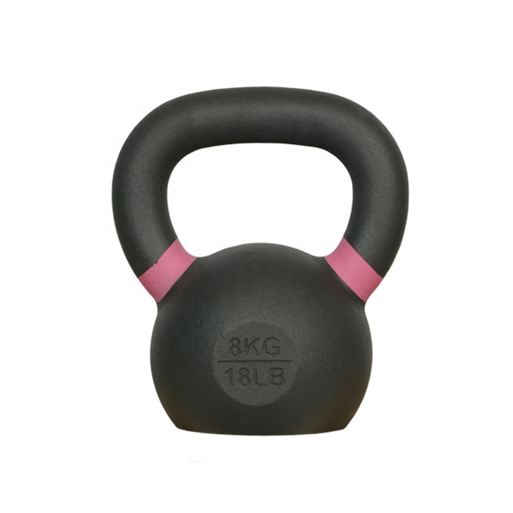 Yop Sale High Quality Powder Coating Cast Iron Kettlebell with customized logo and KG/ LB