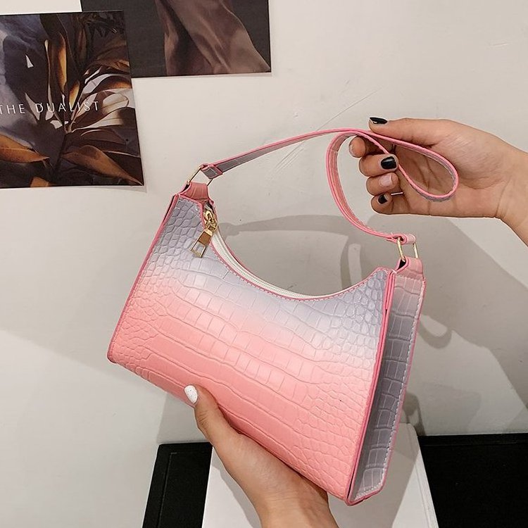 Fashion Exquisite Shopping Bag Retro Casual Women Totes Shoulder Bags Female Leather Gradient Color Chain Handbag for Women