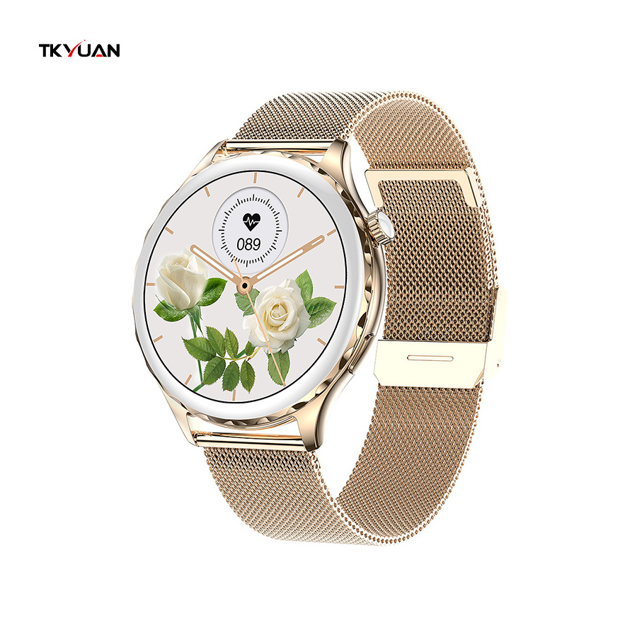 TKYUAN Fashion Women Smart Watch Menstrual Cycle Reminder Full Day Heart Rate Monitoring Blood Pressure Smart Watch for Women