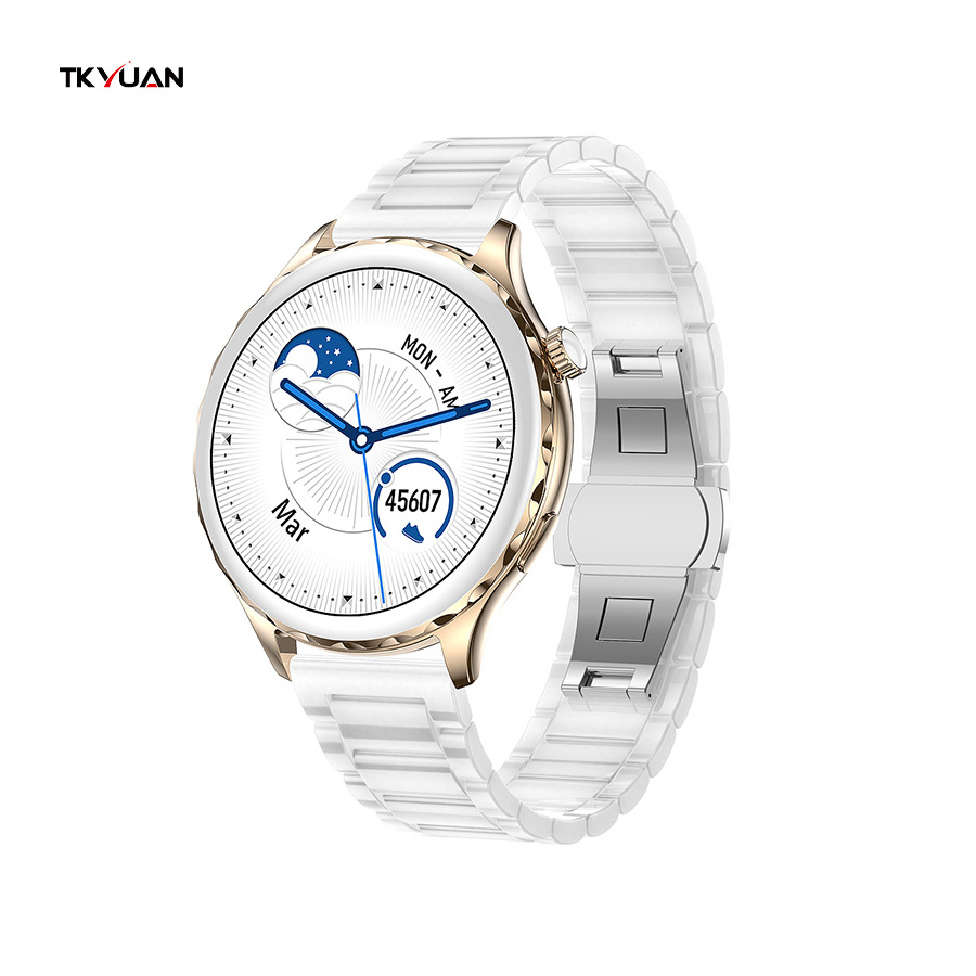 TKYUAN Fashion Women Smart Watch Menstrual Cycle Reminder Full Day Heart Rate Monitoring Blood Pressure Smart Watch for Women