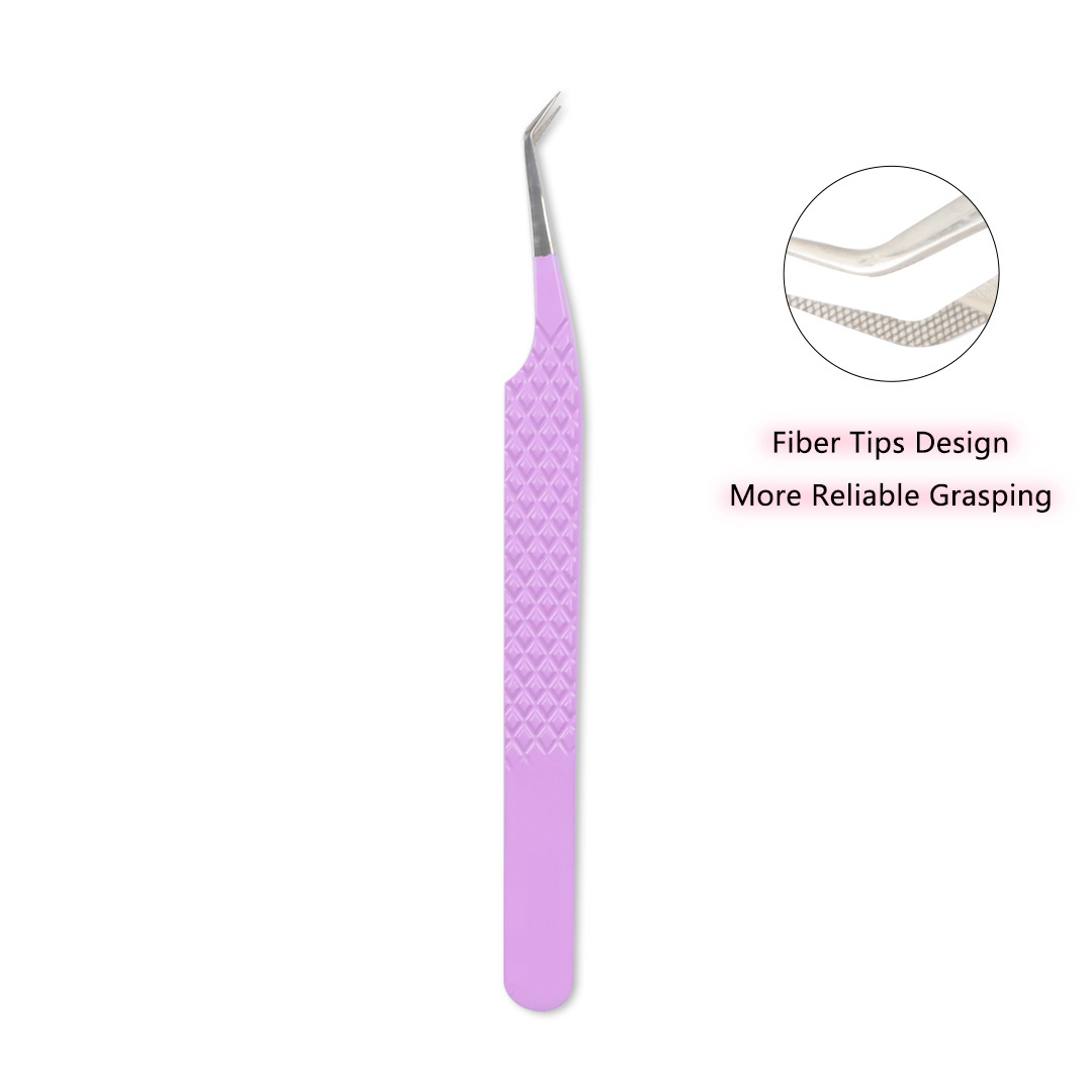 Pointed Tip Type volume eyelash extension tweezers mage volume lash tweezers pinch fans tweezers 90 degree right angle