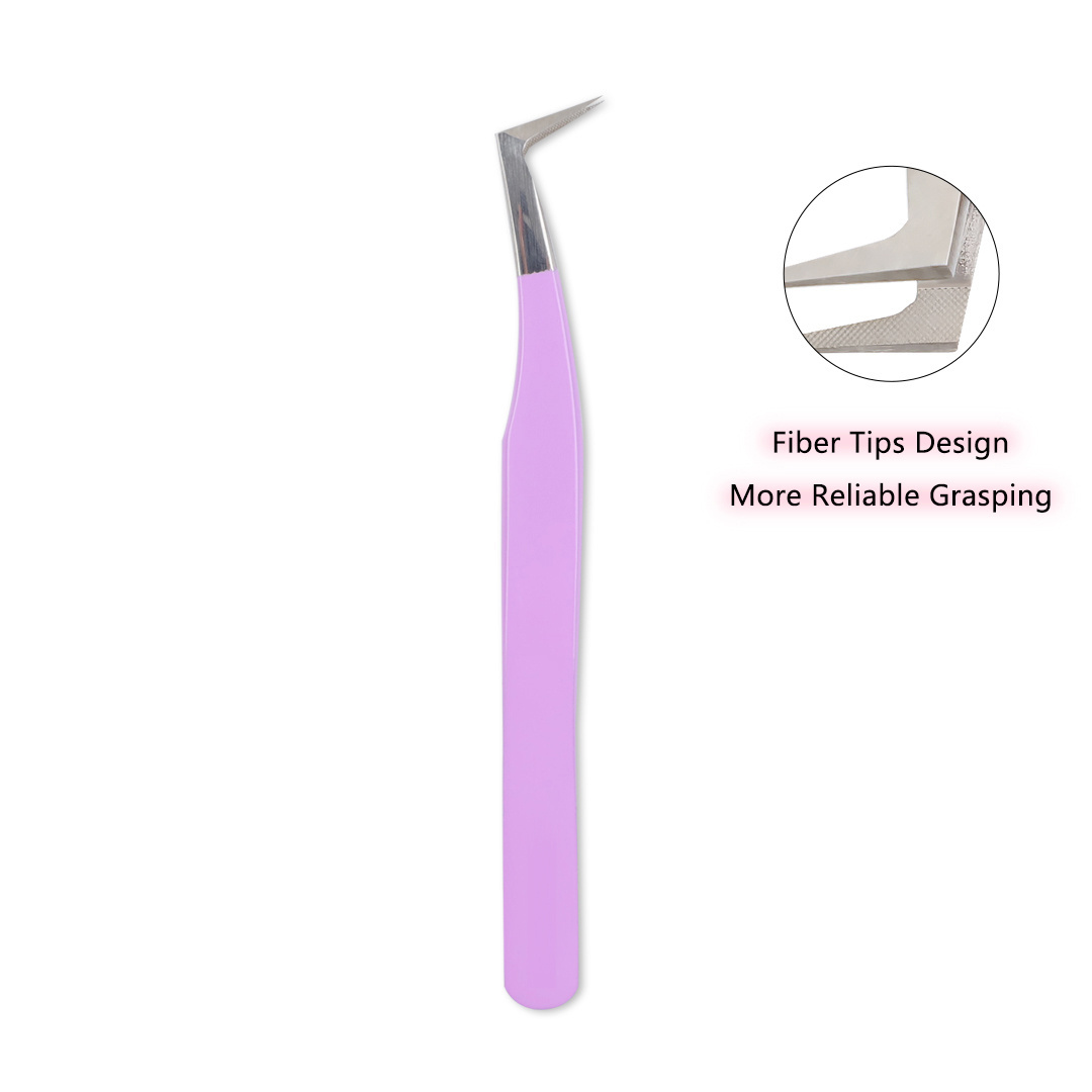 Pointed Tip Type volume eyelash extension tweezers mage volume lash tweezers pinch fans tweezers 90 degree right angle