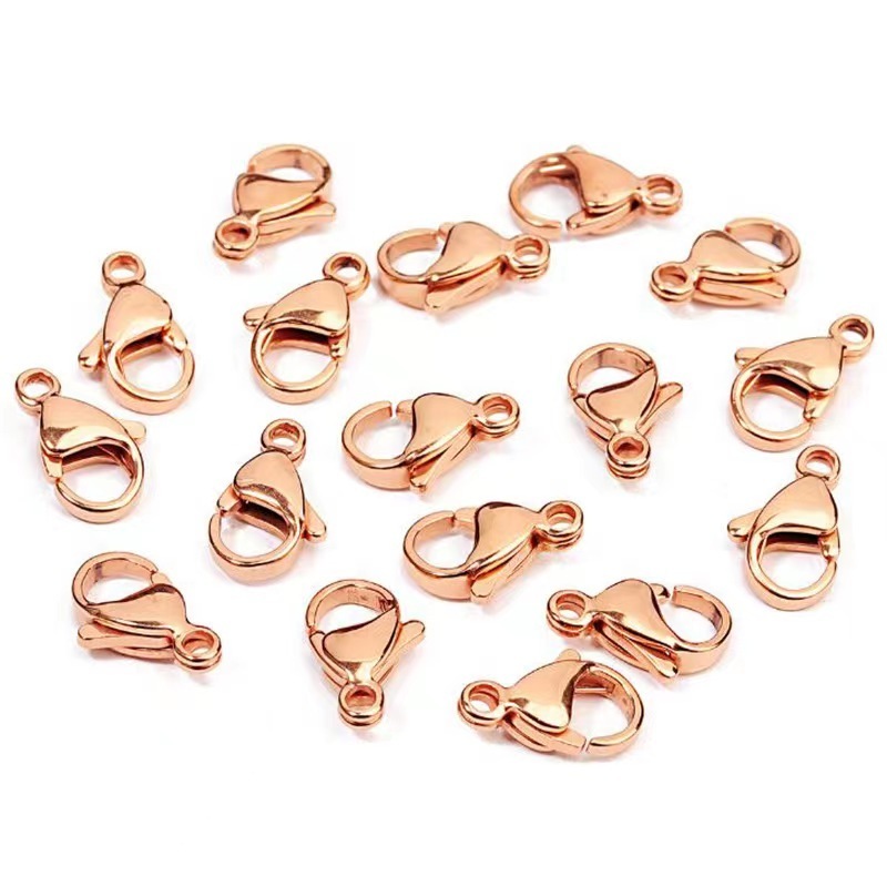 Wholesale Lobster Claw Clasp Jewelry Accessory Stainless Steel Lobster clasps for Jewelry Making 18K Gold PVD Plated 9mm 10mm