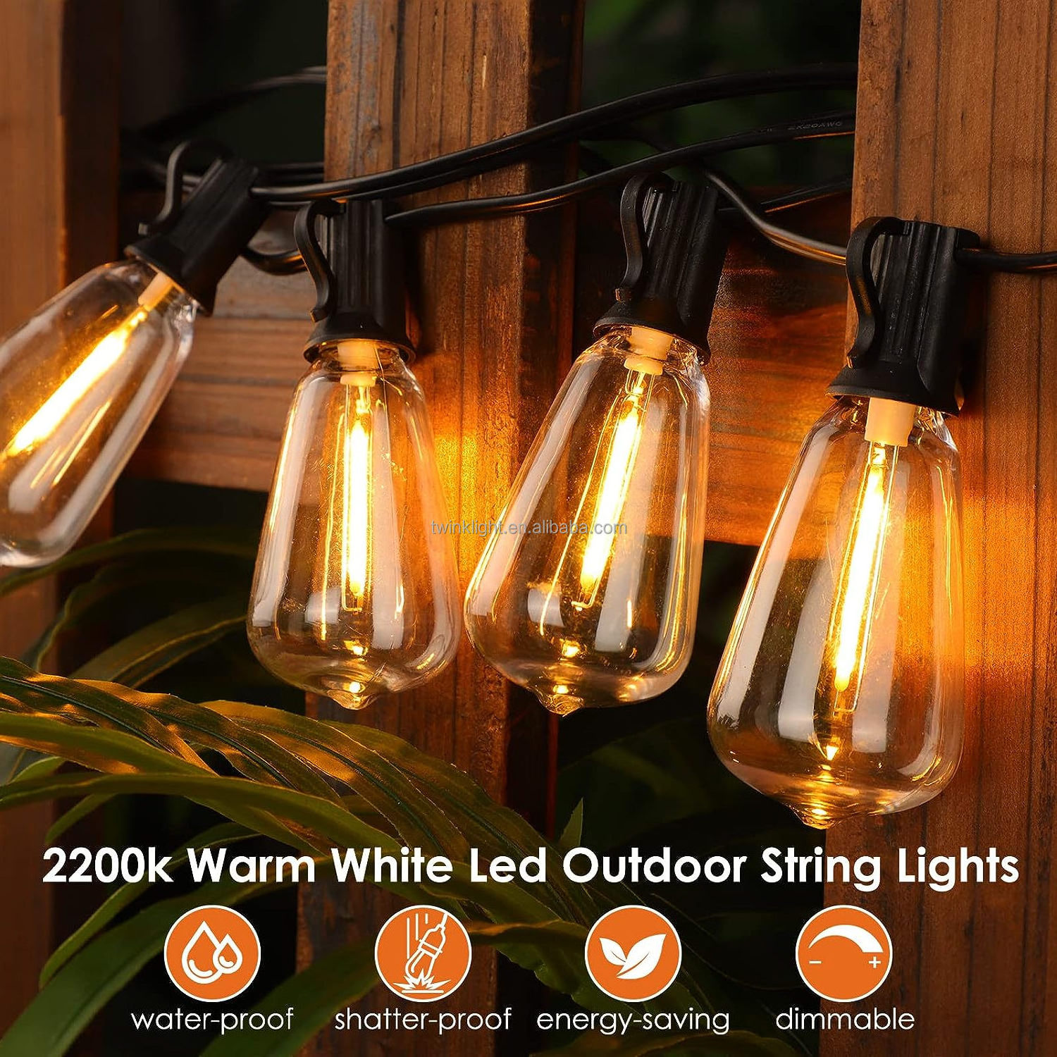 Christmas Solar Led Lights String Bulbs Outdoor Camping Garden Waterproof String Lights