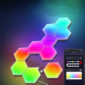 Twinklight Touch Creative Shape RGB 3D Led Hexagon Light Wall Tile Panels Smart Hexagonal Gaming Led Lights