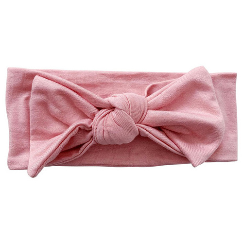 Factory custom wholesale custom bamboo fabric solid color bow-knot baby girls headbands