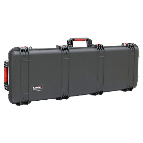 Portable long rolling rugged cargo boxes outdoor shockproof gun case hard plastic sealed gun case