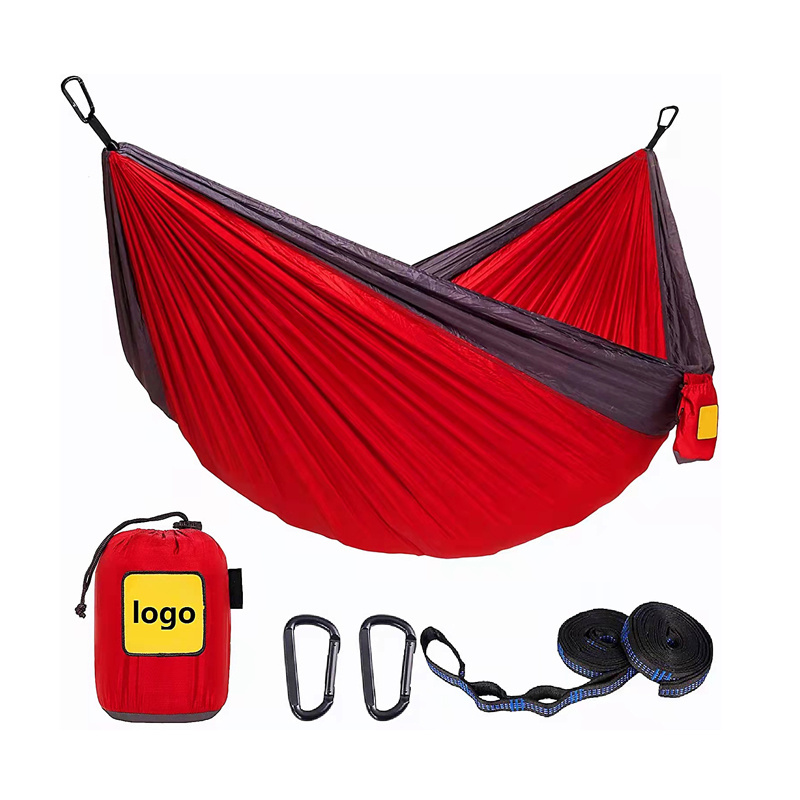 Wholesale custom logo nylon hammock bed outdoor tent camping portable double hammock