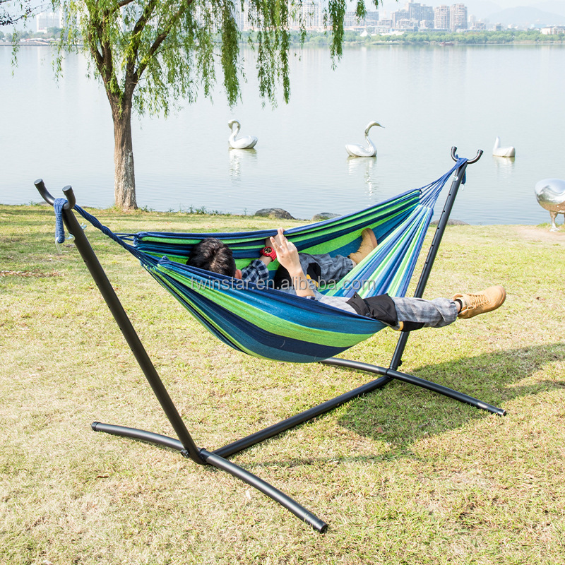 High Quality Portable Camping Hammock Swing Chair with Stand foldable Hammock with Stand