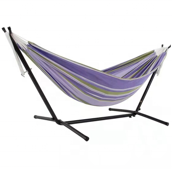 factory wholesale free standing outdoor camping hammocks chair portable double hammock with steel stand