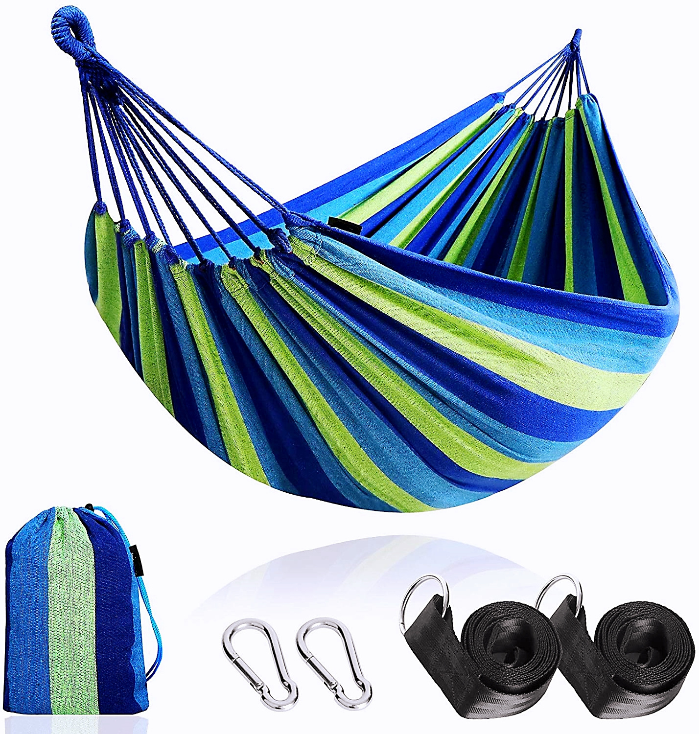 Portable 2 Person Outdoor Parachute Hammock Swings Camping Cotton Canvas Hammocks