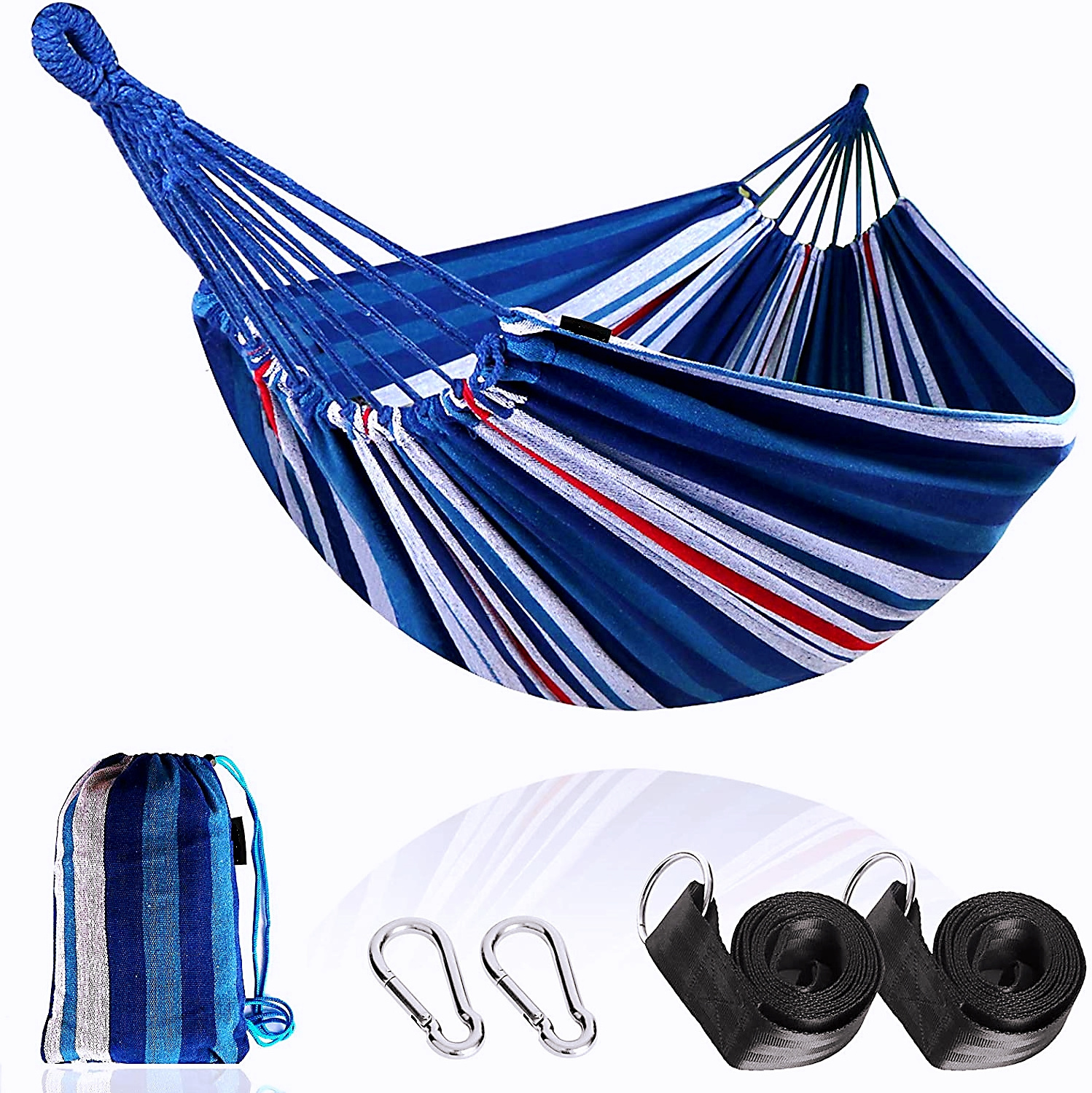 Portable 2 Person Outdoor Parachute Hammock Swings Camping Cotton Canvas Hammocks