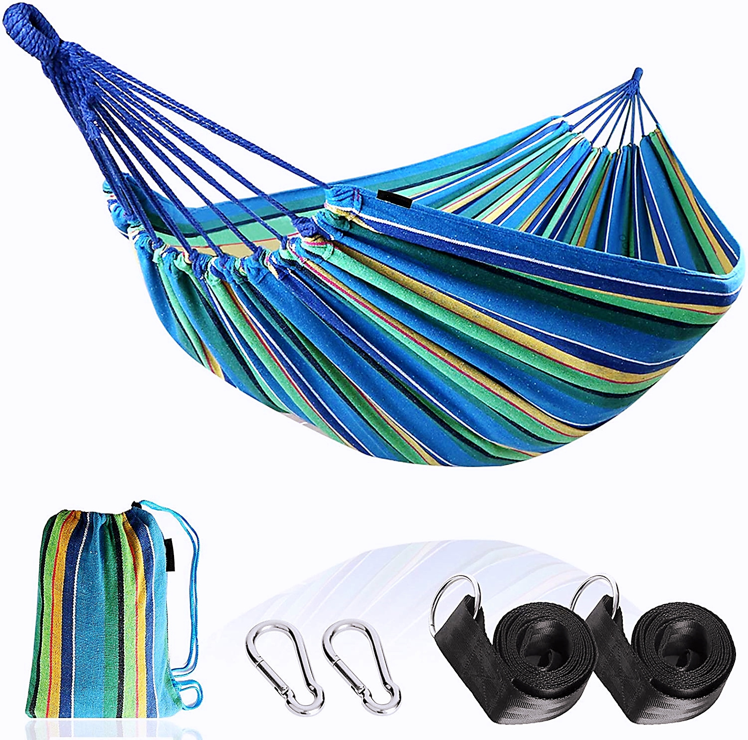 Portable 2 Person Outdoor Parachute Hammock Swings Camping Cotton Canvas Hammocks