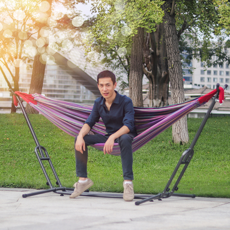 hammock swing Outdoor multi person  Camping Hammock Portable Polyester Hammock frame With Stand