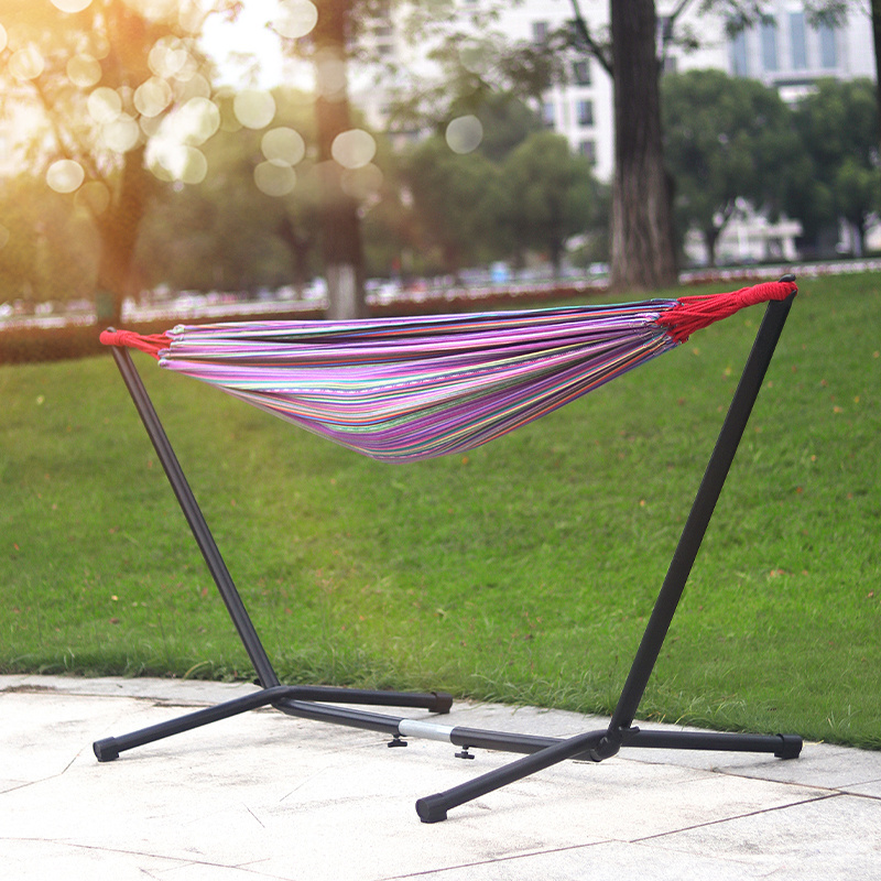 3 In 1 Outdoor Portable Hook Double Hanging Hammock Stand Hammock Swing Chair with stand With Storage Carry Bag