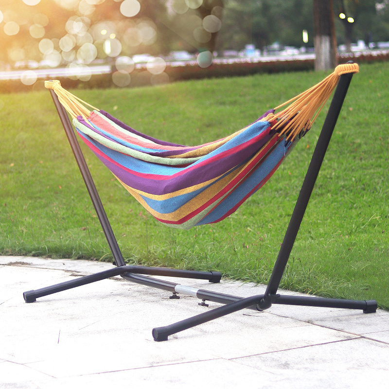 3 In 1 Outdoor Portable Hook Double Hanging Hammock Stand Hammock Swing Chair with stand With Storage Carry Bag