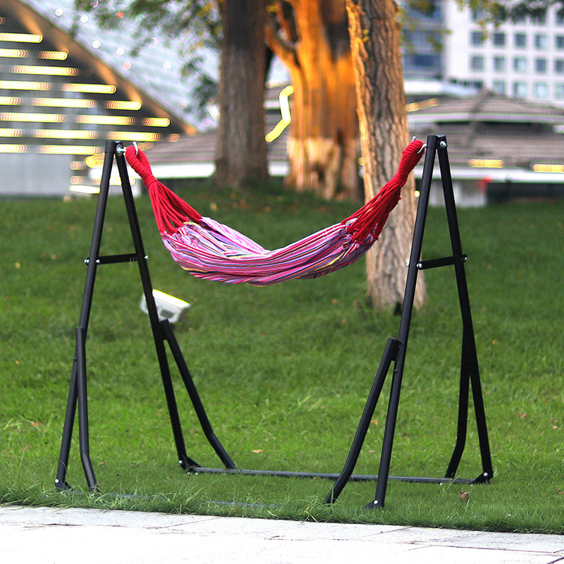 Outdoor garden Portable camping foldable double Hammock Swing Chair with stand With Storage Carry Bag