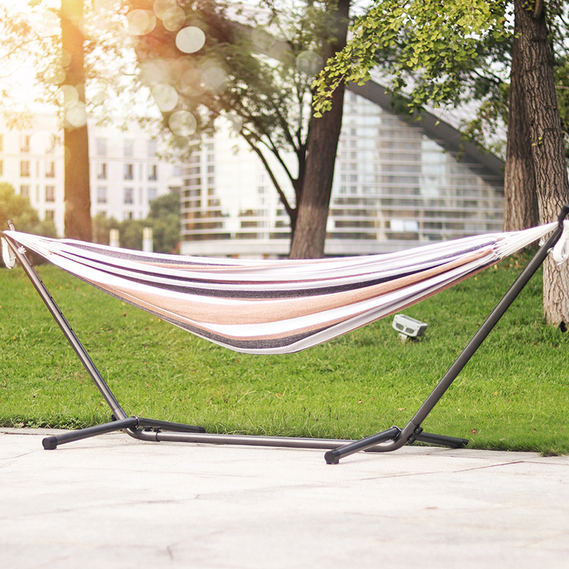 outdoor garden camping double and Single Travel hammock swing chair hammock Steel stand with carry bag