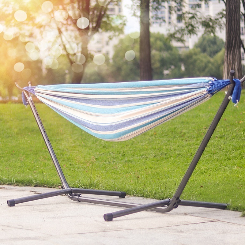 outdoor garden camping double and Single Travel hammock swing chair hammock Steel stand with carry bag