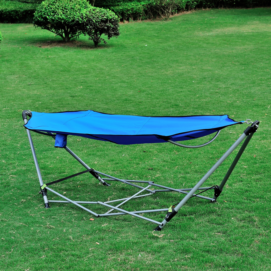 Double Beach Standing Stainless Steel Iron Pipe Hammock Stand for Adult