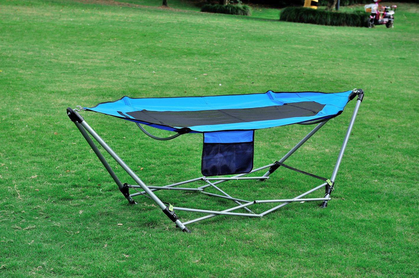 Customized portable folding outdoor Hammock Camping Stand with Roof Stand Carry Bag for Camping