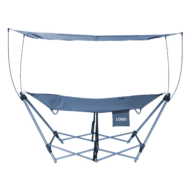 Customized portable folding outdoor Hammock Camping Stand with Roof Stand Carry Bag for Camping