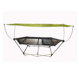 portable indoor swing hammock bed with stand sun canopy foldable