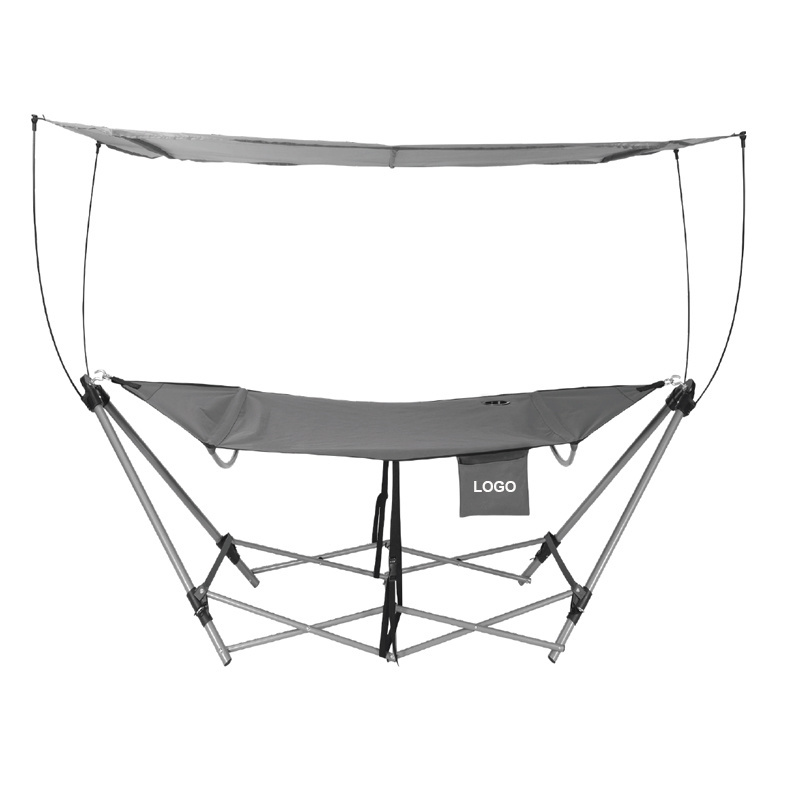 portable indoor swing hammock bed with stand sun canopy foldable