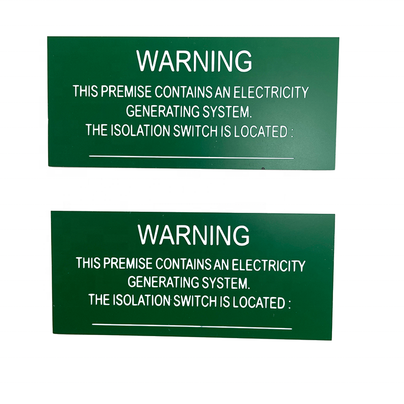 Solar PV power System Outdoor ABS Warning Label with back sticker