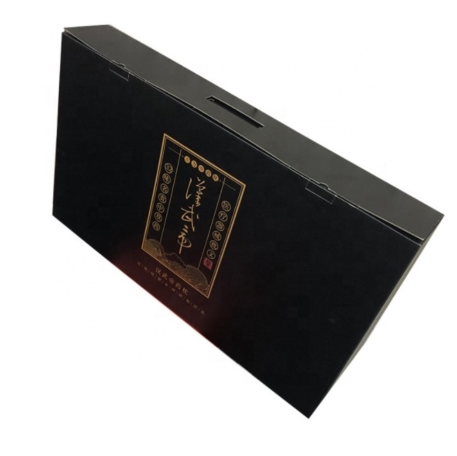 Black shipping boxes custom logo gold foil blanket gift packaging cardboard boxes recycled blanket box packaging