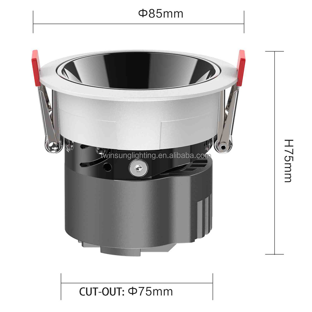 LED Ceiling Spot Housing Recessed Gu10 Mini Embedded Cob Downlight 15 Degree Aluminum Mr16 Lamp Spotlight Fixture