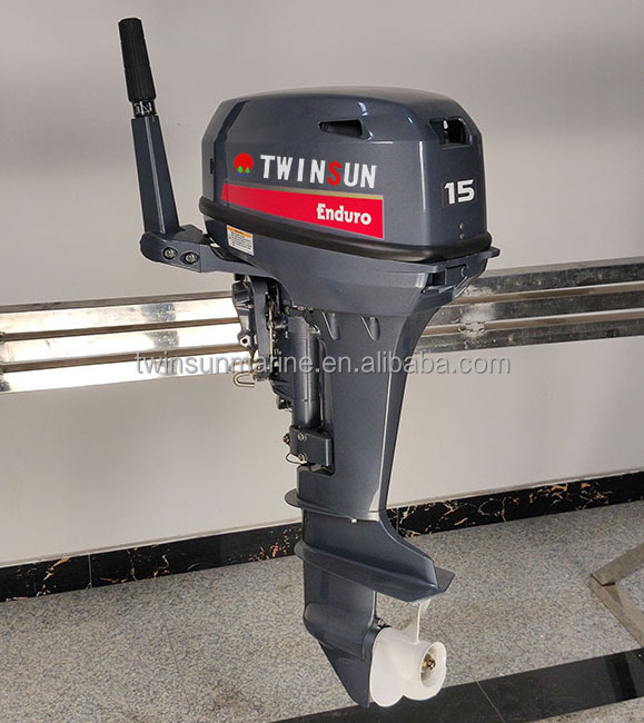 TWINSUN China short tail shaft boat 15hp outboard boat motor 2 stroke trolling motor motor fuers de borda 15 hp 2 tiempos