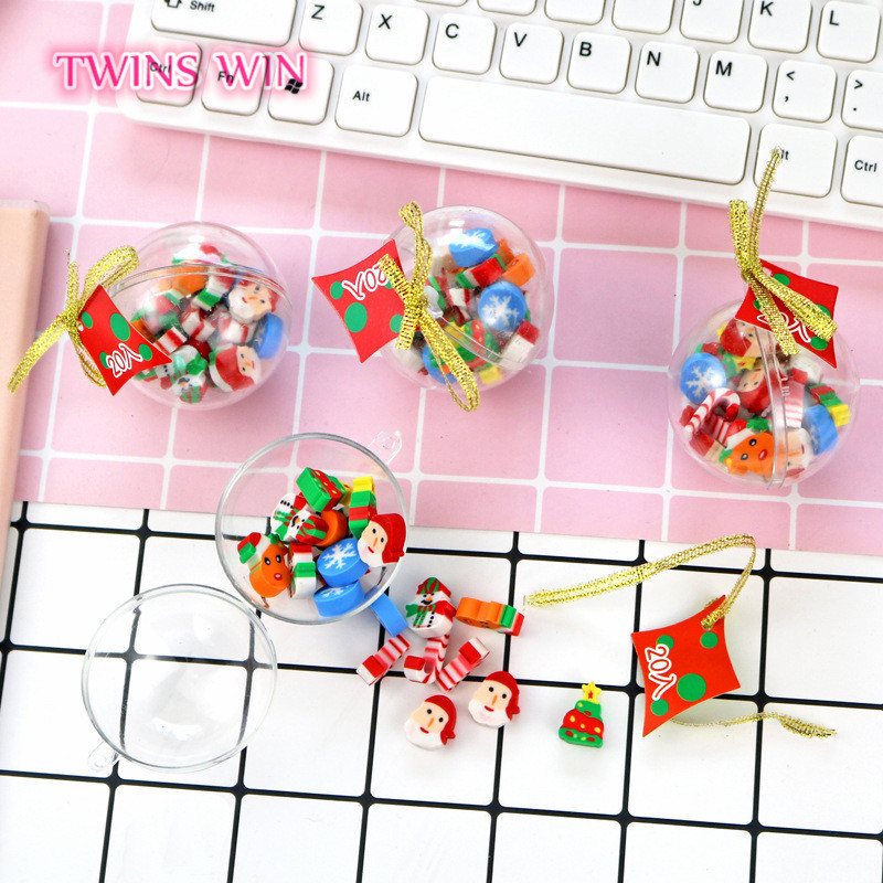 Creative christmas ball eraser cartoon kids gift whiteboard pencil eraser 20pcs/set christmas erase Eraser637