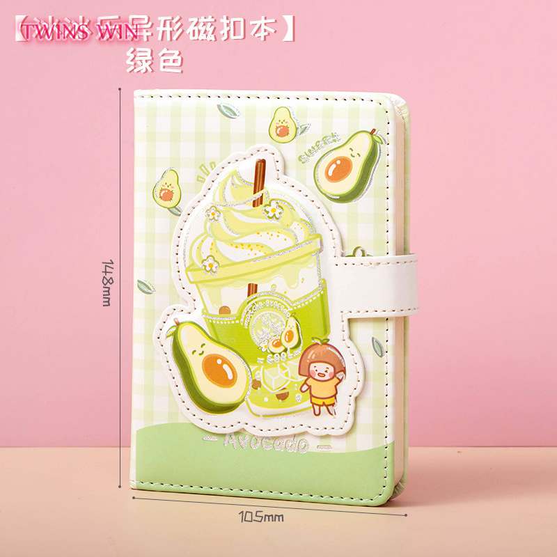 Magnetic Buckle Hand Ledger Small Fresh PU Leather Diary Student Colorful Pages Girl Heart Notebook 2936