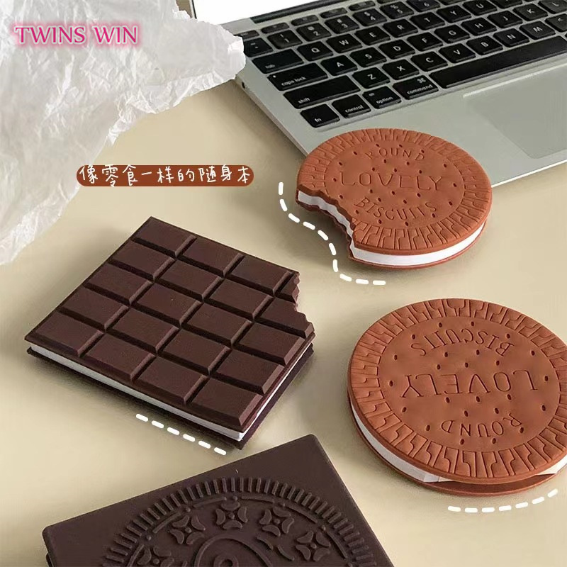 Soft Cover Cute Chocolate Shaped Notebook Mini Pocket Cookies Memo Pad Notepad 3205