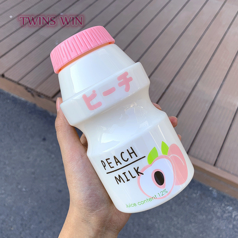 Japanese style cue fruit printed plastic cup drink water bottle fashion gallon water bottle milk carton water bottle CUP1461