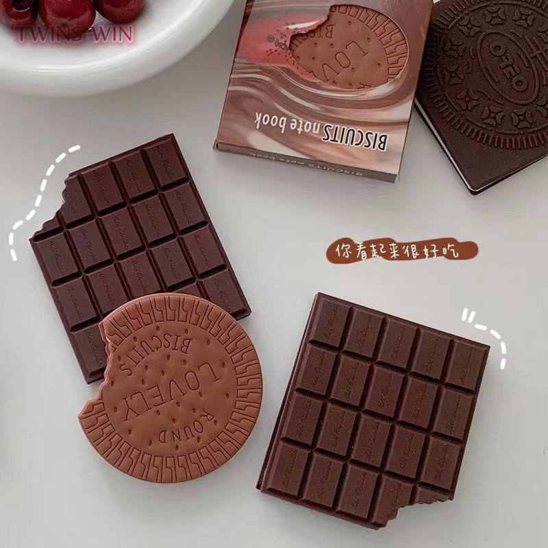 Soft Cover Cute Chocolate Shaped Notebook Mini Pocket Cookies Memo Pad Notepad 3205