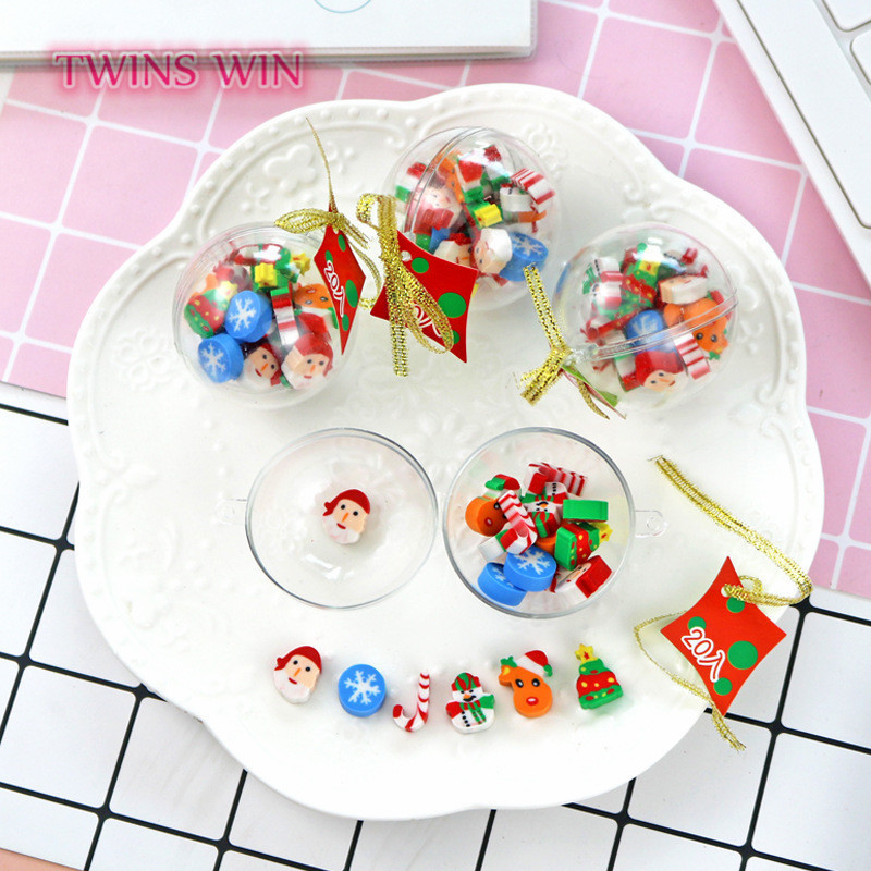 Creative christmas ball eraser cartoon kids gift whiteboard pencil eraser 20pcs/set christmas erase Eraser637