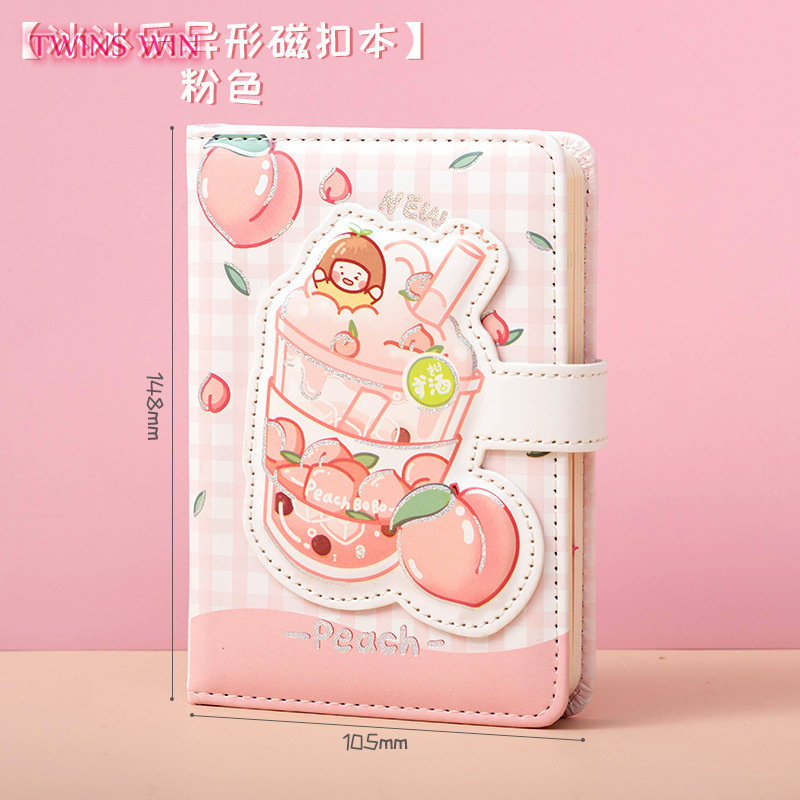 Magnetic Buckle Hand Ledger Small Fresh PU Leather Diary Student Colorful Pages Girl Heart Notebook 2936