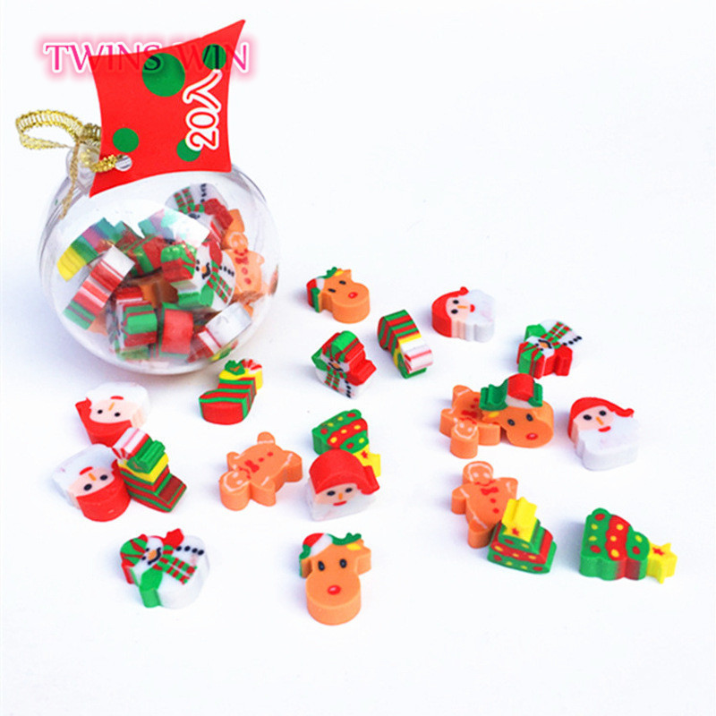 Creative christmas ball eraser cartoon kids gift whiteboard pencil eraser 20pcs/set christmas erase Eraser637