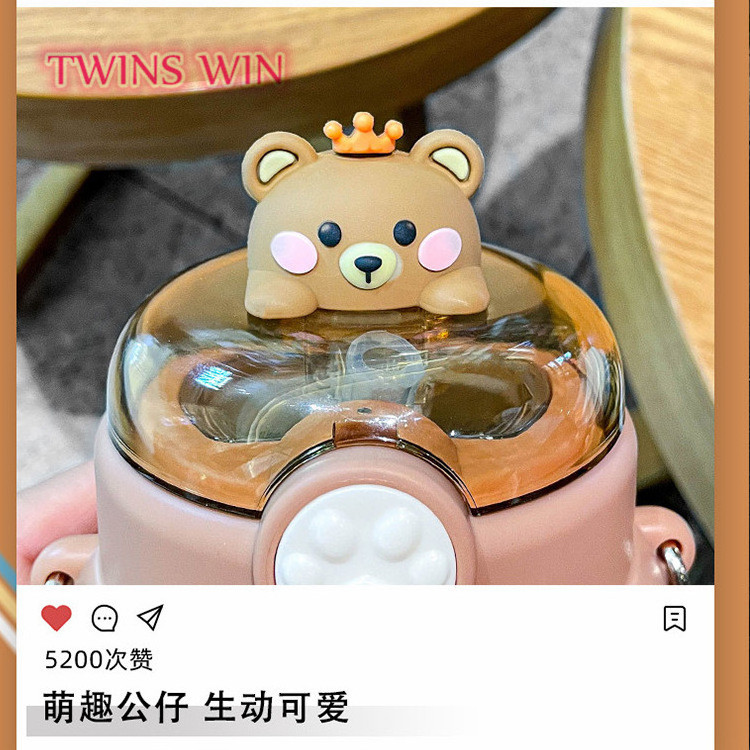 Christmas children's Portable Cute Lady Bear Pot Belly Cup Mini Cute Stainless Steel Thermos CUP 1908