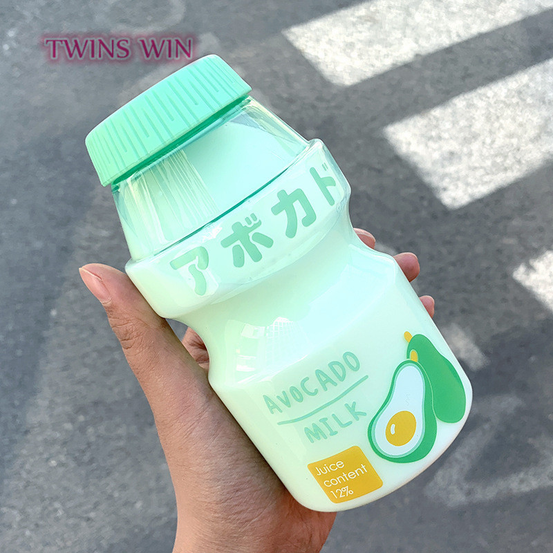 Japanese style cue fruit printed plastic cup drink water bottle fashion gallon water bottle milk carton water bottle CUP1461