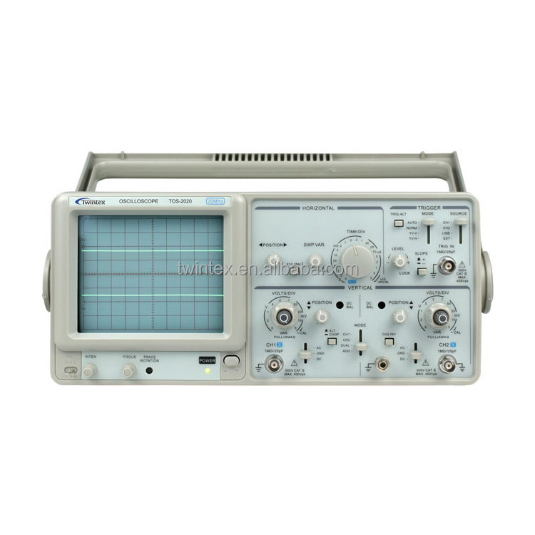 Twintex TOS-2020CH Laboratory Dual Channel CRO Analog Oscilloscope 20MHz for Students