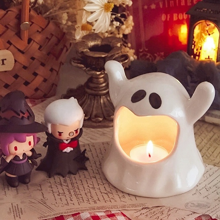 New Design Halloween Gift Ghost Shaped Candles Custom Soy Wax Handmade Pumpkin Scented Candle For Halloween Decoration