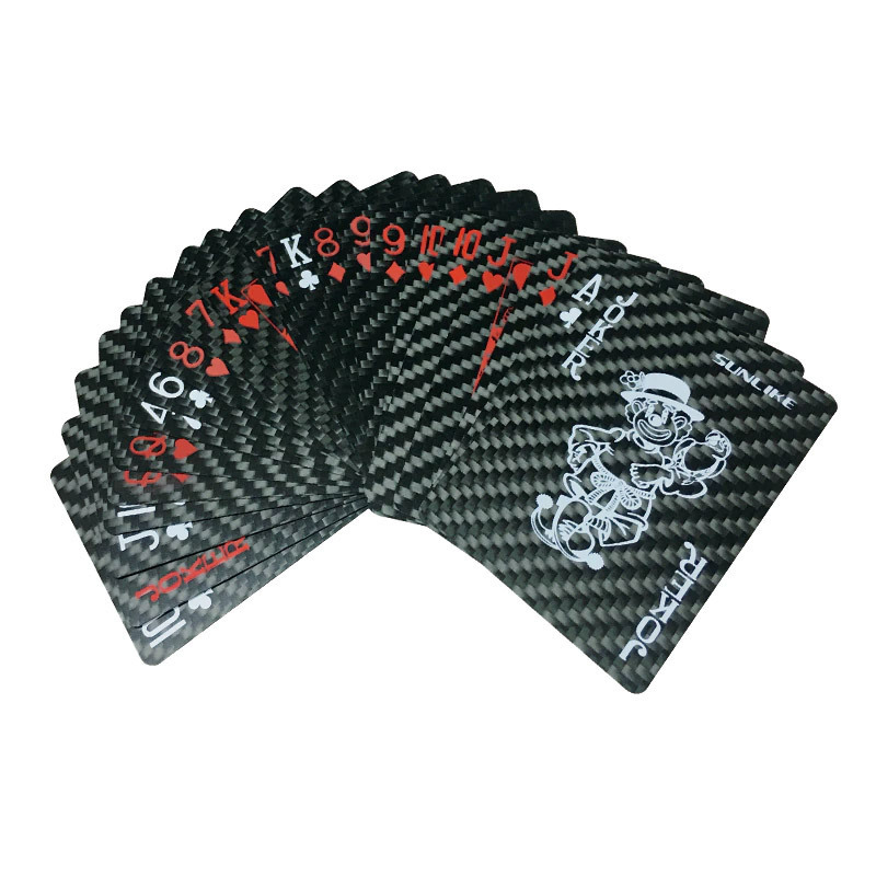 custom table game waterproof playing carbon fiber metal poker cards