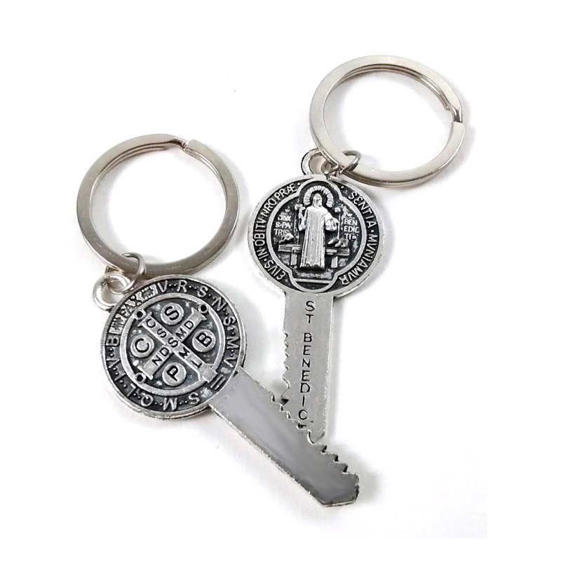 Catholic Religious souvenir gifts logo metal custom design medal keys